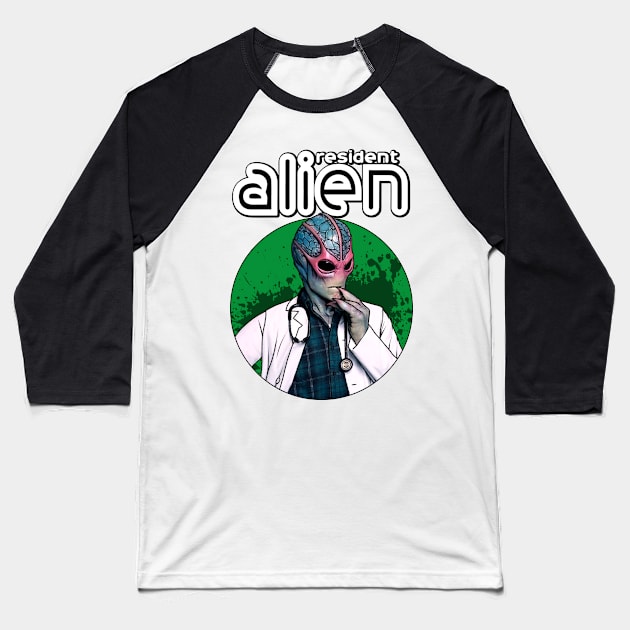 Resident Alien Baseball T-Shirt by scallywag studio